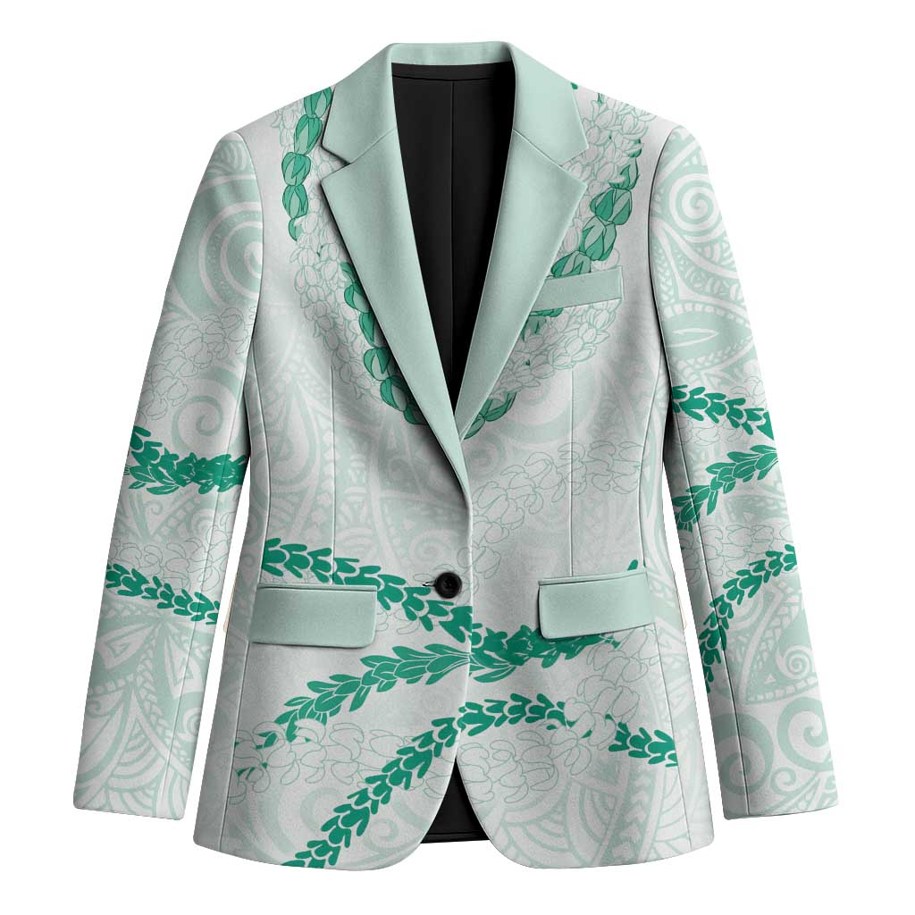 Aloha Lei Mikioi Blazer Sage Green Polynesian Tribal Tatau Pattern - Polynesian Pride