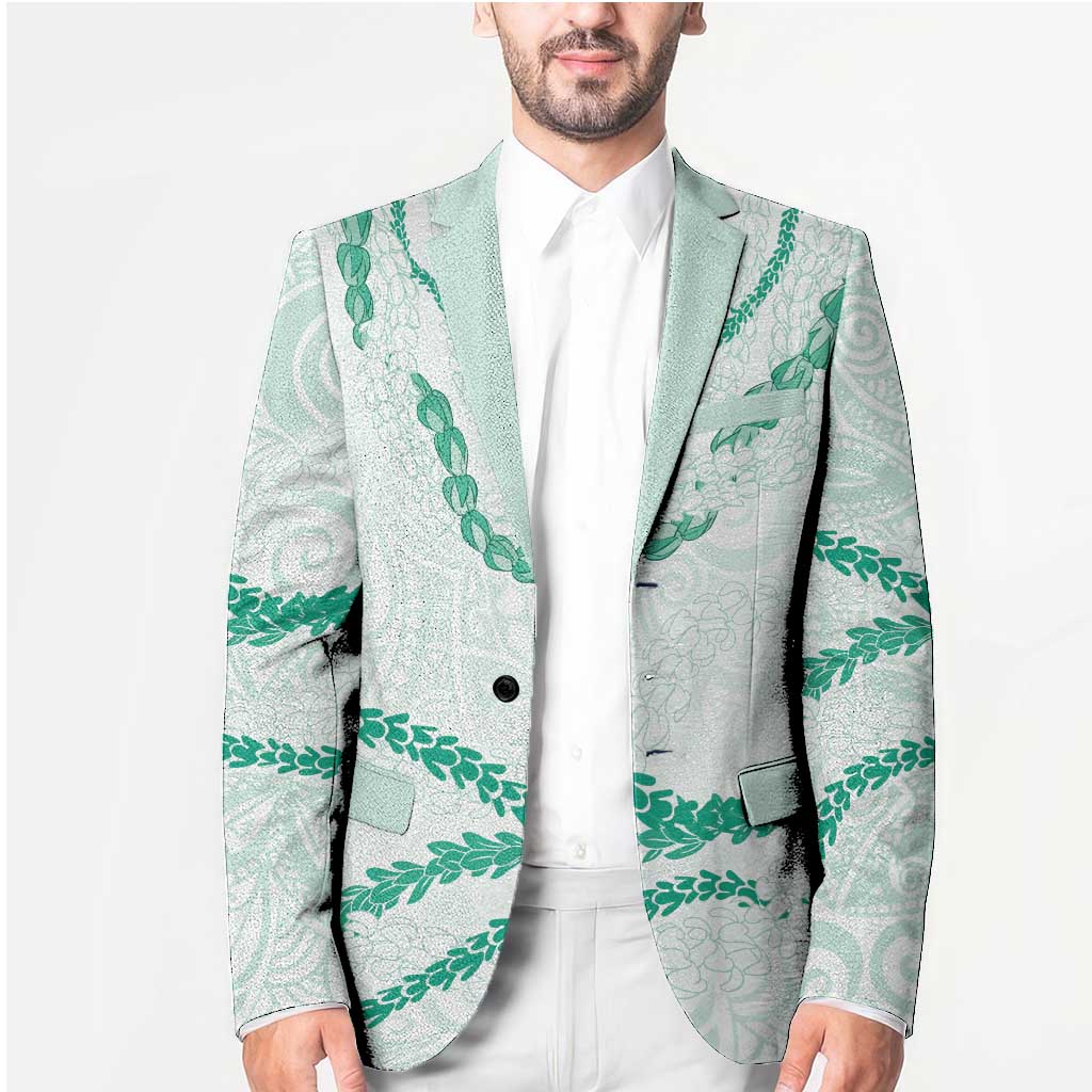 Aloha Lei Mikioi Blazer Sage Green Polynesian Tribal Tatau Pattern - Polynesian Pride