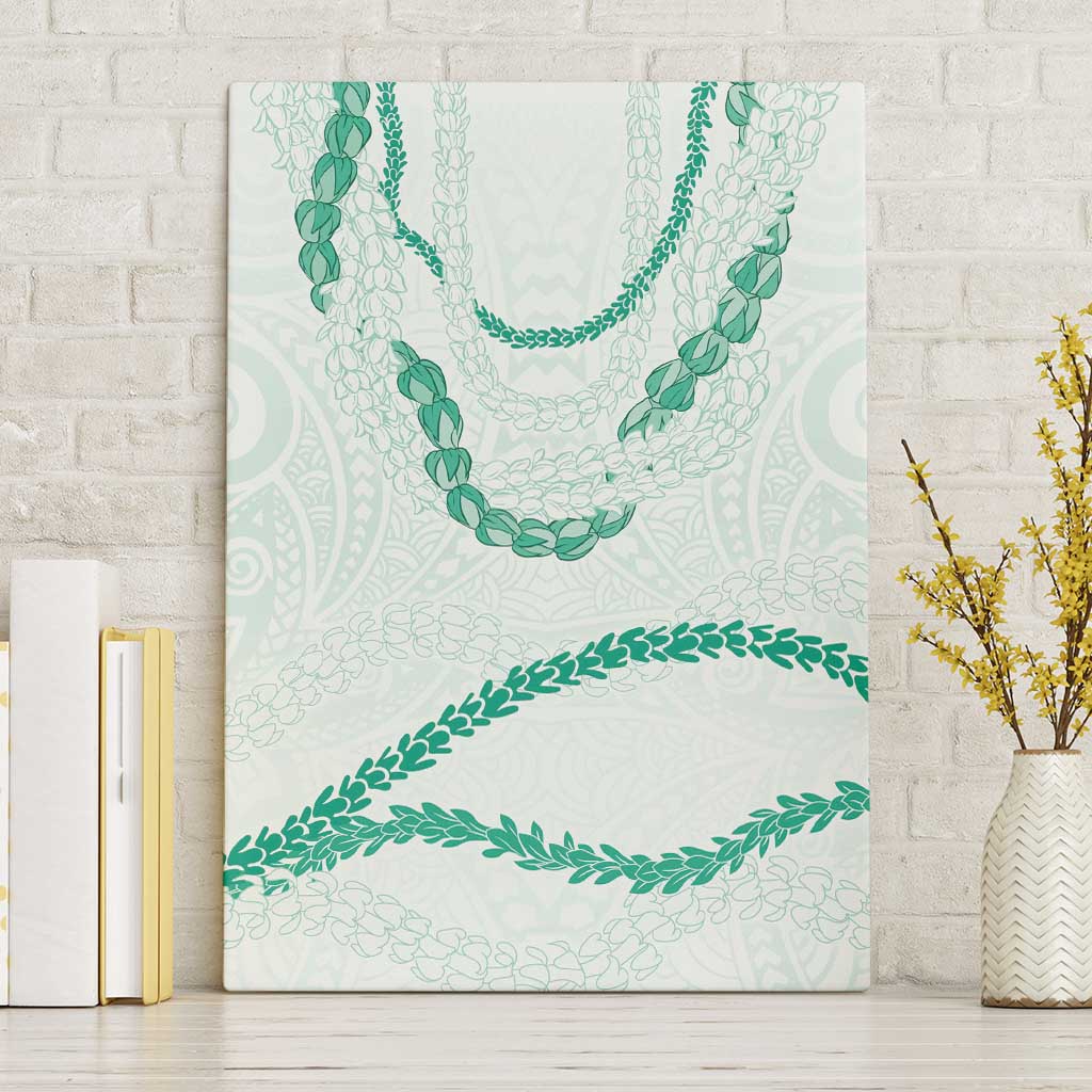 Aloha Lei Mikioi Canvas Wall Art Sage Green Polynesian Tribal Tatau Pattern