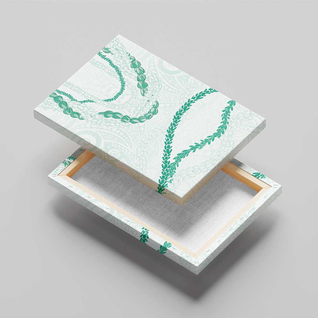 Aloha Lei Mikioi Canvas Wall Art Sage Green Polynesian Tribal Tatau Pattern