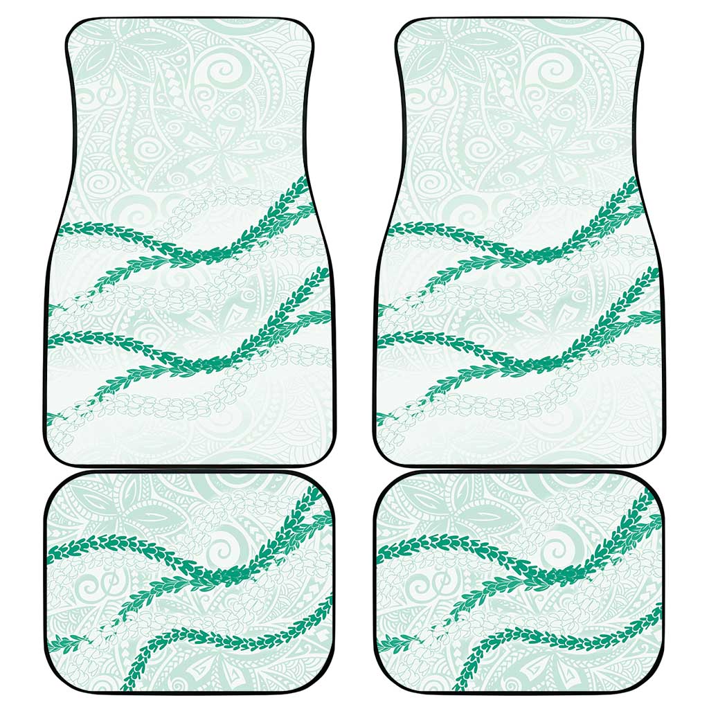 Aloha Lei Mikioi Car Mats Sage Green Polynesian Tribal Tatau Pattern