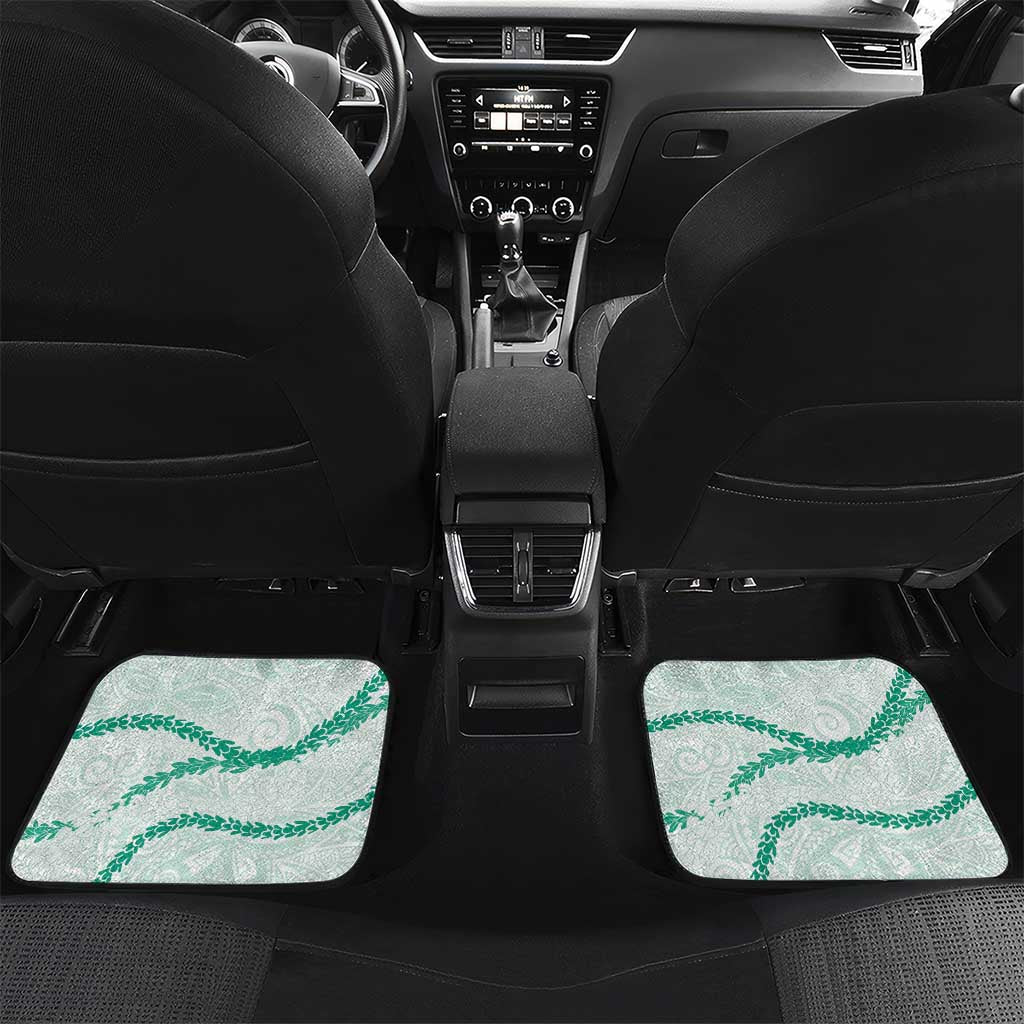 Aloha Lei Mikioi Car Mats Sage Green Polynesian Tribal Tatau Pattern