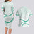 Aloha Lei Mikioi Couples Matching Long Sleeve Bodycon Dress and Hawaiian Shirt Sage Green Polynesian Tribal Tatau Pattern
