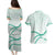 Aloha Lei Mikioi Couples Matching Puletasi and Hawaiian Shirt Sage Green Polynesian Tribal Tatau Pattern