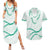 Aloha Lei Mikioi Couples Matching Summer Maxi Dress and Hawaiian Shirt Sage Green Polynesian Tribal Tatau Pattern