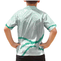 Aloha Lei Mikioi Family Matching Mermaid Dress and Hawaiian Shirt Sage Green Polynesian Tribal Tatau Pattern