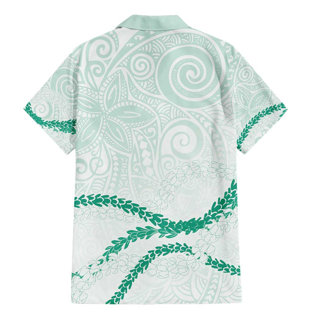 Aloha Lei Mikioi Family Matching Mermaid Dress and Hawaiian Shirt Sage Green Polynesian Tribal Tatau Pattern