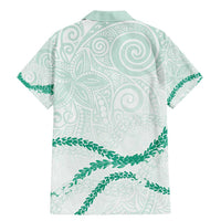 Aloha Lei Mikioi Family Matching Mermaid Dress and Hawaiian Shirt Sage Green Polynesian Tribal Tatau Pattern