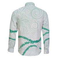 Aloha Lei Mikioi Family Matching Mermaid Dress and Hawaiian Shirt Sage Green Polynesian Tribal Tatau Pattern