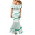 Aloha Lei Mikioi Family Matching Mermaid Dress and Hawaiian Shirt Sage Green Polynesian Tribal Tatau Pattern