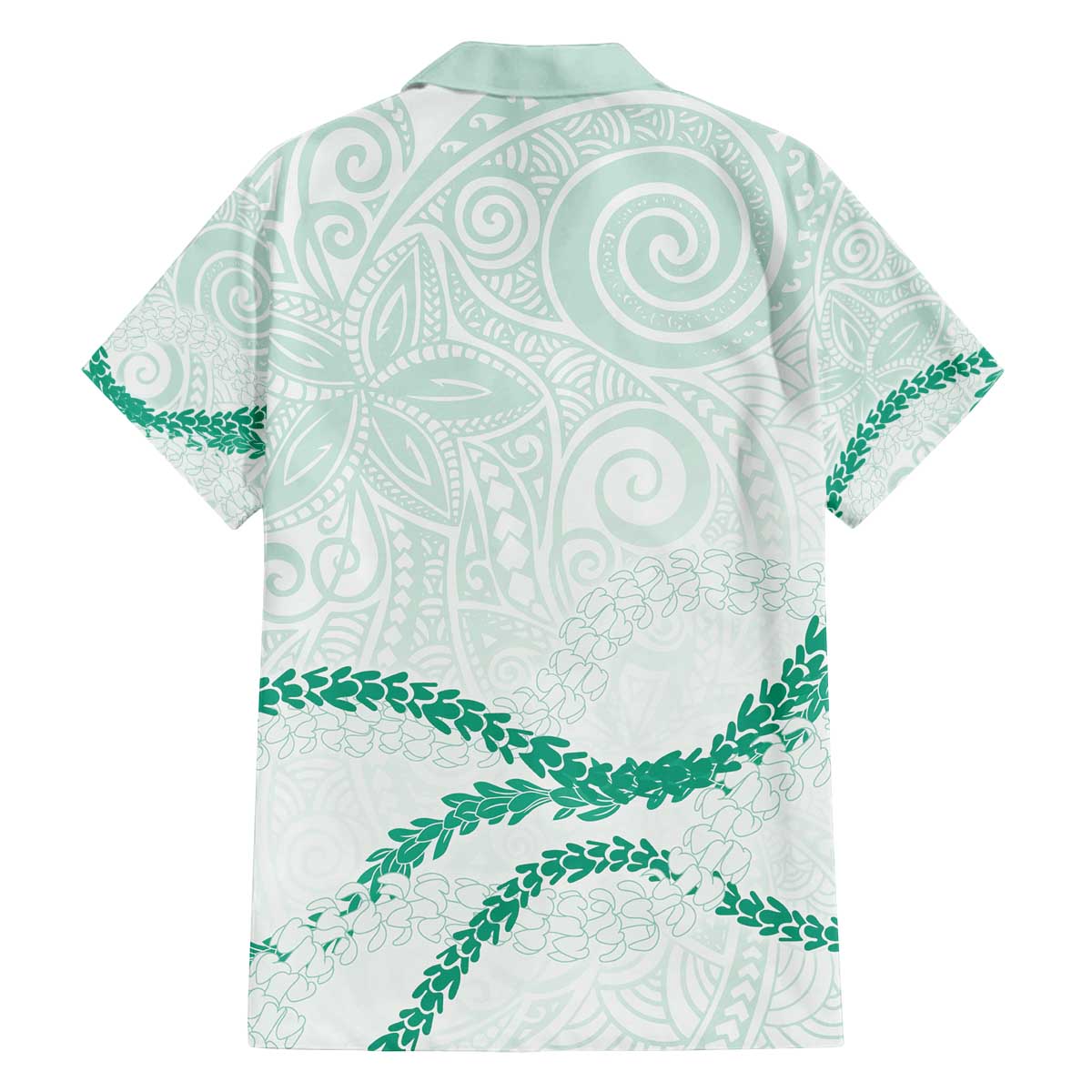 Aloha Lei Mikioi Family Matching Off The Shoulder Long Sleeve Dress and Hawaiian Shirt Sage Green Polynesian Tribal Tatau Pattern