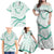 Aloha Lei Mikioi Family Matching Off Shoulder Maxi Dress and Hawaiian Shirt Sage Green Polynesian Tribal Tatau Pattern