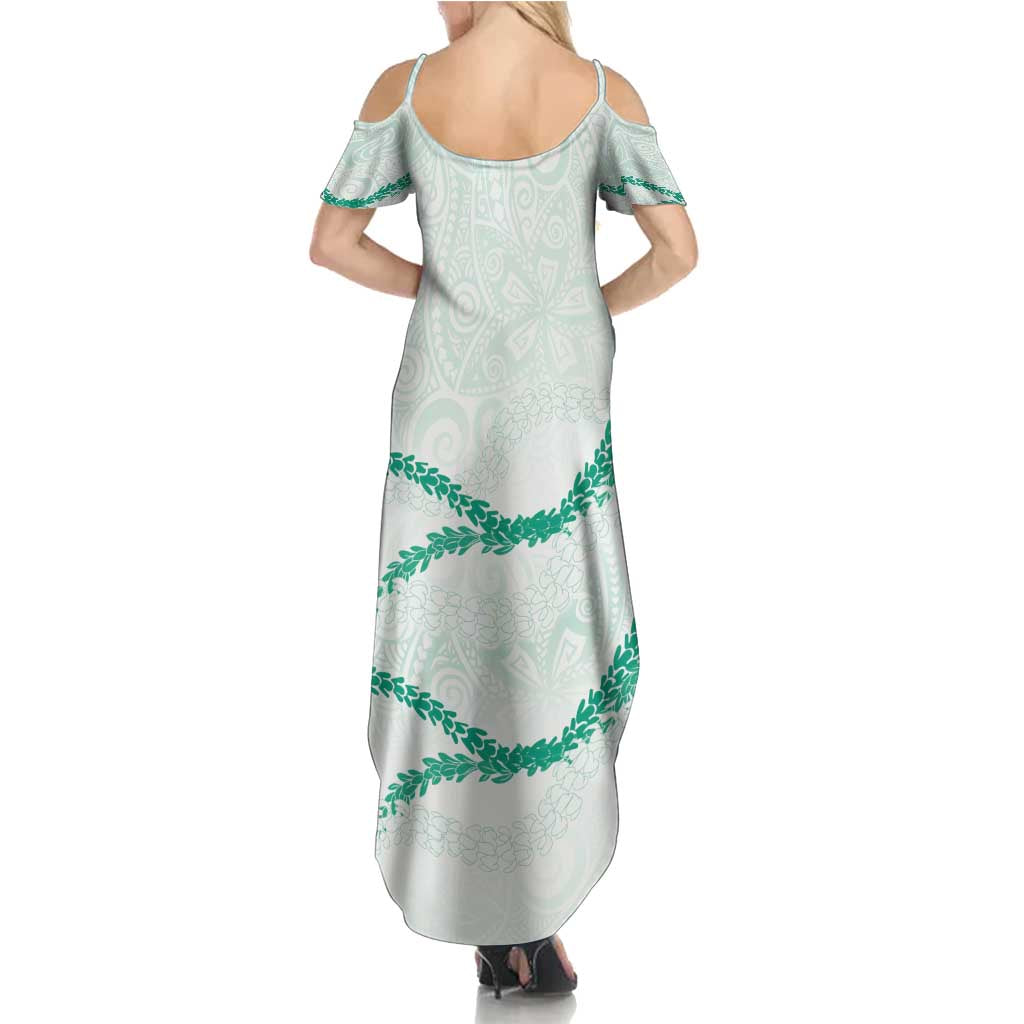 Aloha Lei Mikioi Family Matching Summer Maxi Dress and Hawaiian Shirt Sage Green Polynesian Tribal Tatau Pattern