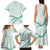 Aloha Lei Mikioi Family Matching Tank Maxi Dress and Hawaiian Shirt Sage Green Polynesian Tribal Tatau Pattern
