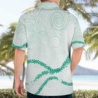 Aloha Lei Mikioi Hawaiian Shirt Sage Green Polynesian Tribal Tatau Pattern