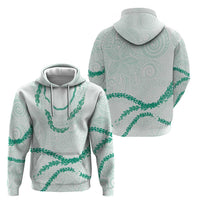 Aloha Lei Mikioi Hoodie Sage Green Polynesian Tribal Tatau Pattern