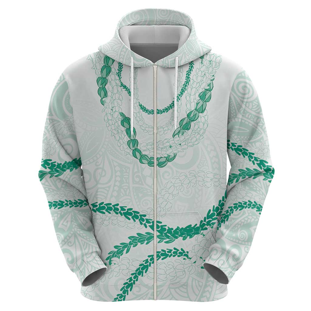 Aloha Lei Mikioi Hoodie Sage Green Polynesian Tribal Tatau Pattern