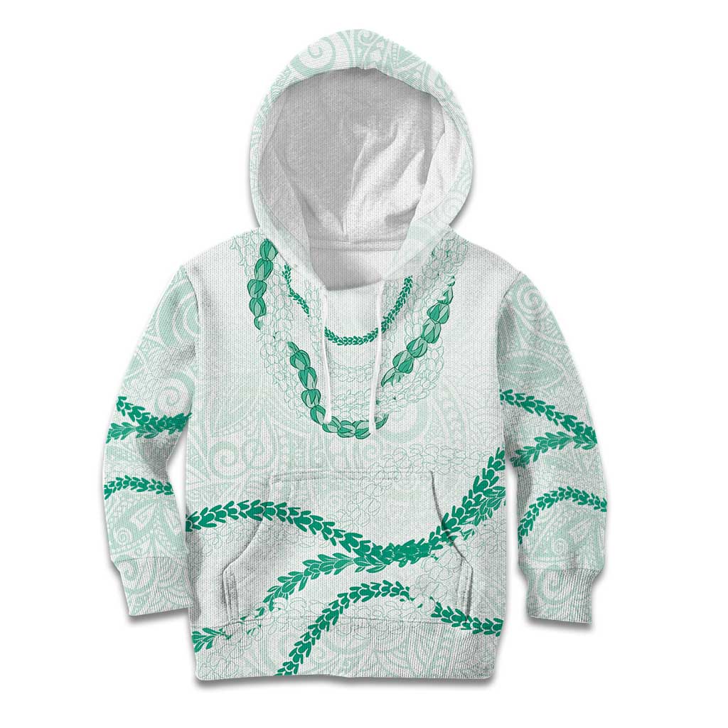 Aloha Lei Mikioi Kid Hoodie Sage Green Polynesian Tribal Tatau Pattern LT9 Hoodie Green - Polynesian Pride