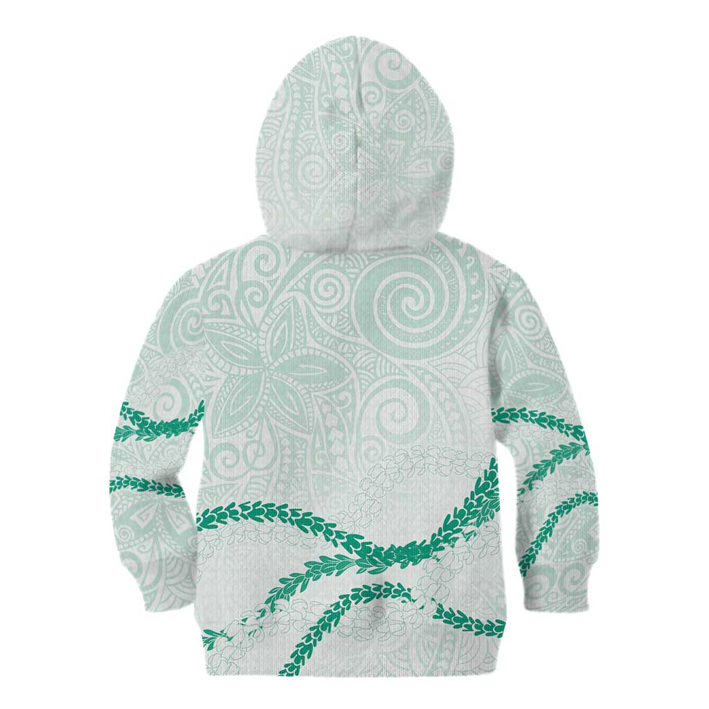 Aloha Lei Mikioi Kid Hoodie Sage Green Polynesian Tribal Tatau Pattern LT9 - Polynesian Pride