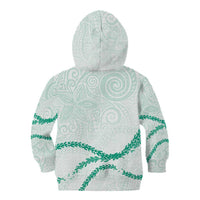 Aloha Lei Mikioi Kid Hoodie Sage Green Polynesian Tribal Tatau Pattern LT9 - Polynesian Pride