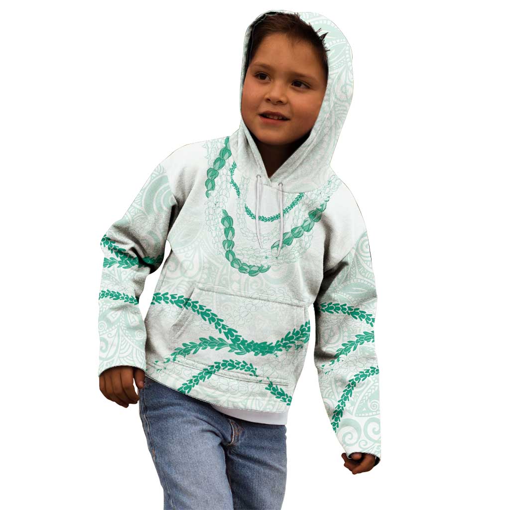 Aloha Lei Mikioi Kid Hoodie Sage Green Polynesian Tribal Tatau Pattern LT9 - Polynesian Pride