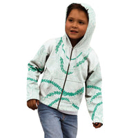 Aloha Lei Mikioi Kid Hoodie Sage Green Polynesian Tribal Tatau Pattern LT9 - Polynesian Pride