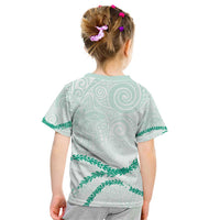 Aloha Lei Mikioi Kid T Shirt Sage Green Polynesian Tribal Tatau Pattern LT9 - Polynesian Pride