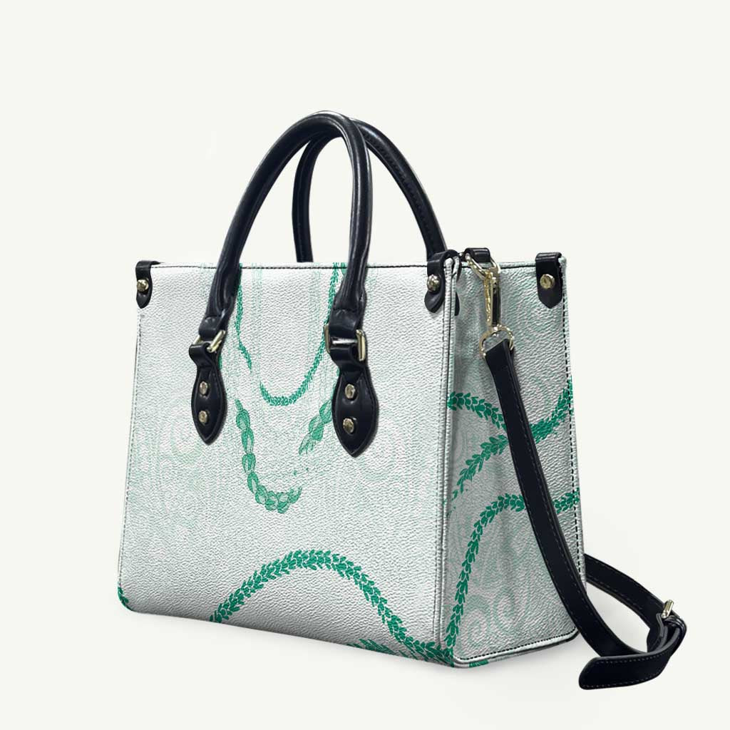 Aloha Lei Mikioi Leather Bag Sage Green Polynesian Tribal Tatau Pattern - Polynesian Pride