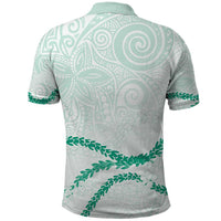 Aloha Lei Mikioi Polo Shirt Sage Green Polynesian Tribal Tatau Pattern LT9 - Polynesian Pride