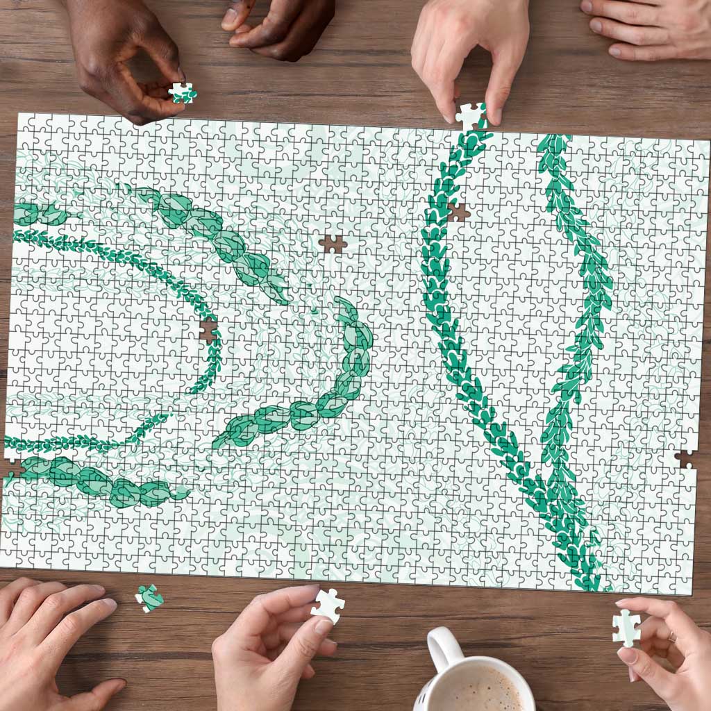 Aloha Lei Mikioi Puzzle Sage Green Polynesian Tribal Tatau Pattern - Polynesian Pride