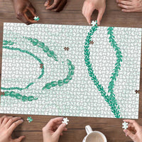 Aloha Lei Mikioi Puzzle Sage Green Polynesian Tribal Tatau Pattern - Polynesian Pride