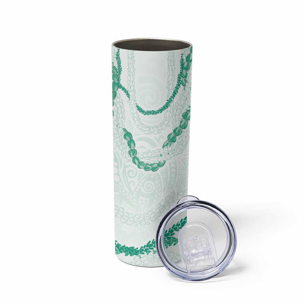 Aloha Lei Mikioi Skinny Tumbler Sage Green Polynesian Tribal Tatau Pattern