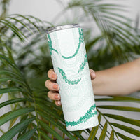 Aloha Lei Mikioi Skinny Tumbler Sage Green Polynesian Tribal Tatau Pattern