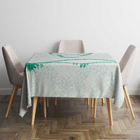 Aloha Lei Mikioi Tablecloth Sage Green Polynesian Tribal Tatau Pattern