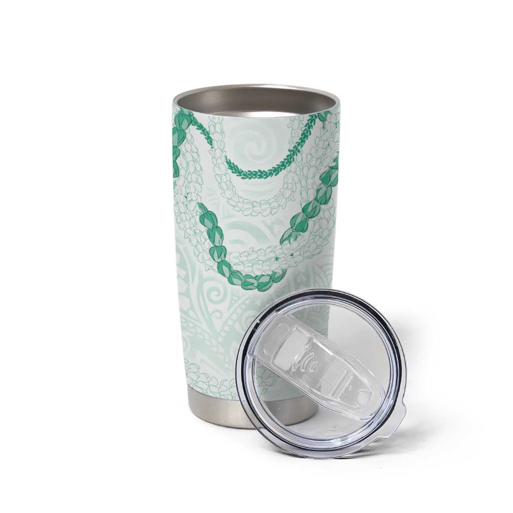 Aloha Lei Mikioi Tumbler Cup Sage Green Polynesian Tribal Tatau Pattern LT9 - Polynesian Pride