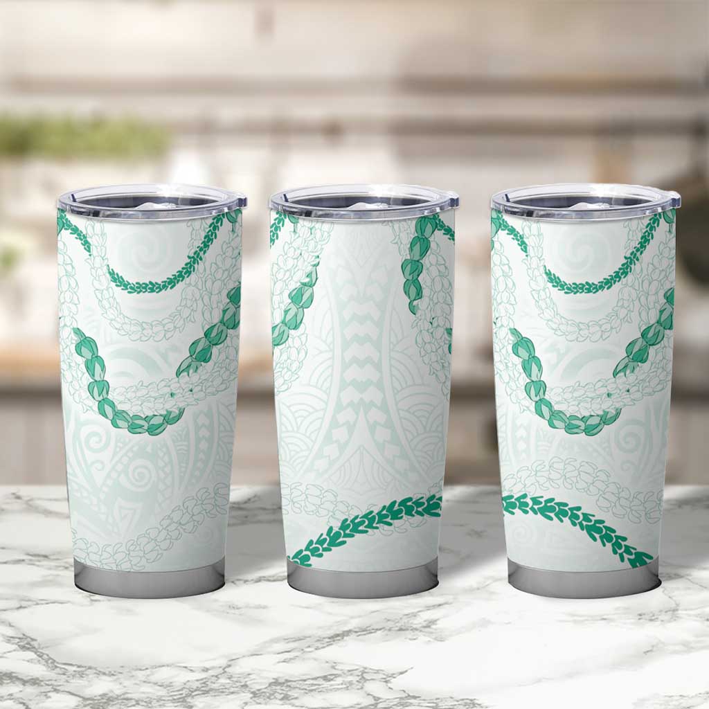 Aloha Lei Mikioi Tumbler Cup Sage Green Polynesian Tribal Tatau Pattern LT9 - Polynesian Pride