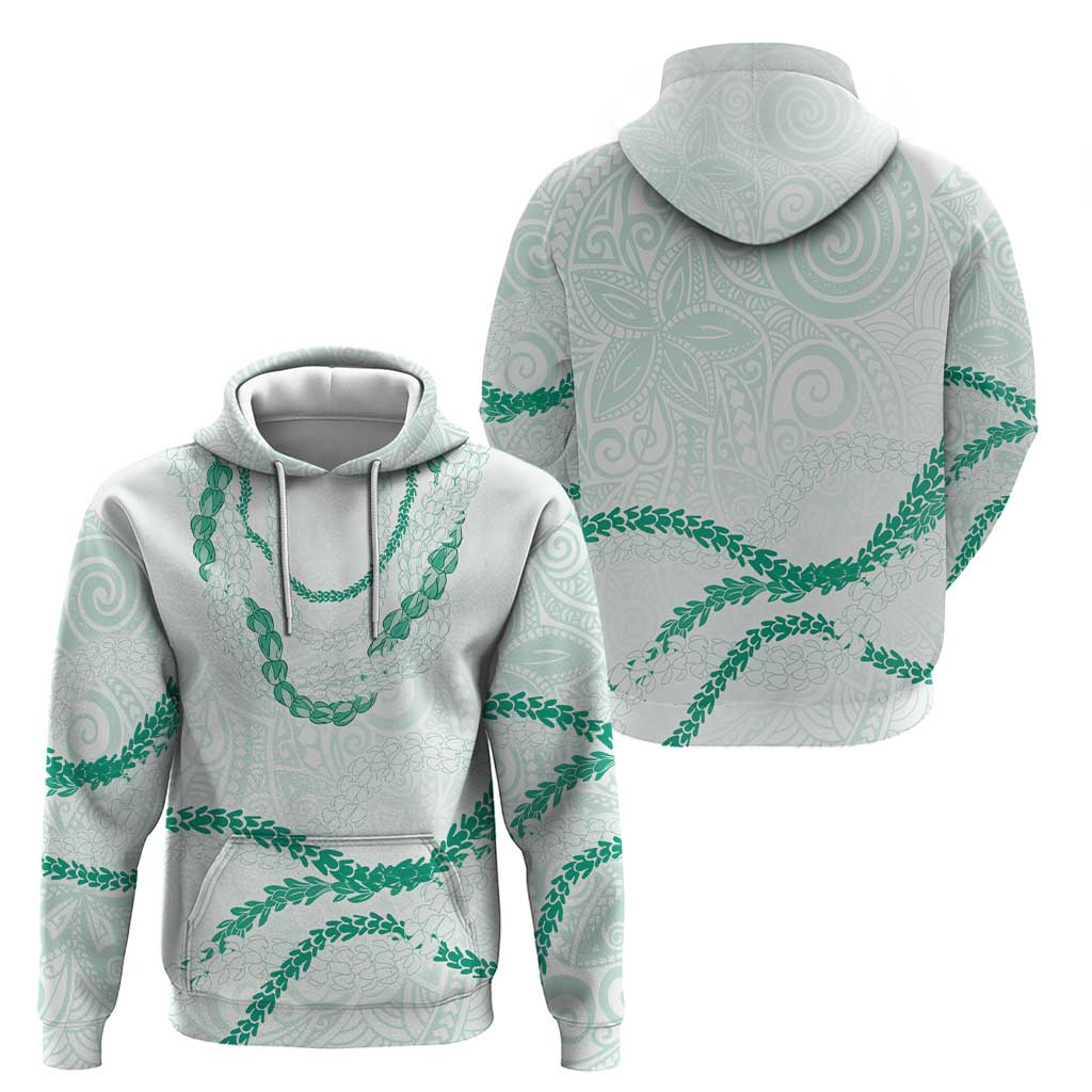 Aloha Lei Mikioi Zip Hoodie Sage Green Polynesian Tribal Tatau Pattern