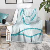 Aloha Lei Mikioi Blanket Teal Polynesian Tribal Tatau Pattern