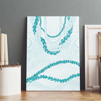 Aloha Lei Mikioi Canvas Wall Art Teal Polynesian Tribal Tatau Pattern
