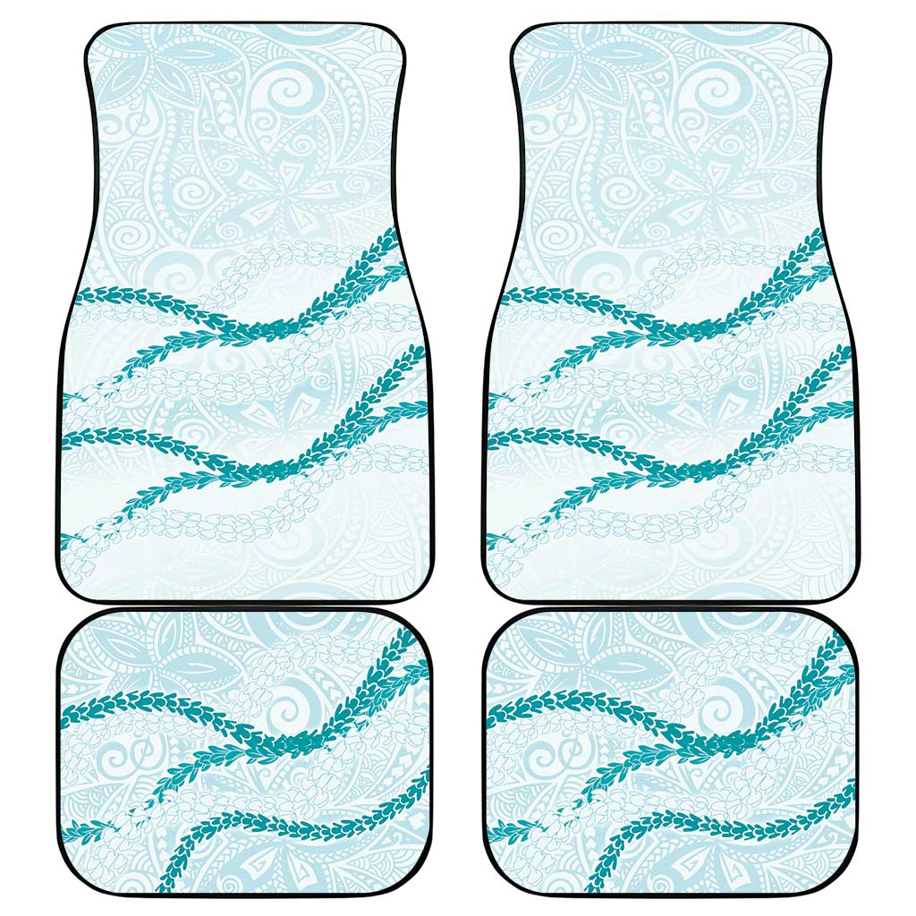 Aloha Lei Mikioi Car Mats Teal Polynesian Tribal Tatau Pattern
