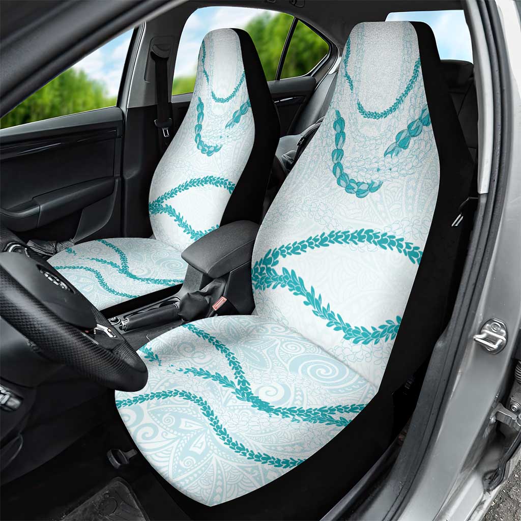 Aloha Lei Mikioi Car Seat Cover Teal Polynesian Tribal Tatau Pattern