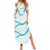 Aloha Lei Mikioi Family Matching Summer Maxi Dress and Hawaiian Shirt Teal Polynesian Tribal Tatau Pattern