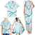 Aloha Lei Mikioi Family Matching Tank Maxi Dress and Hawaiian Shirt Teal Polynesian Tribal Tatau Pattern