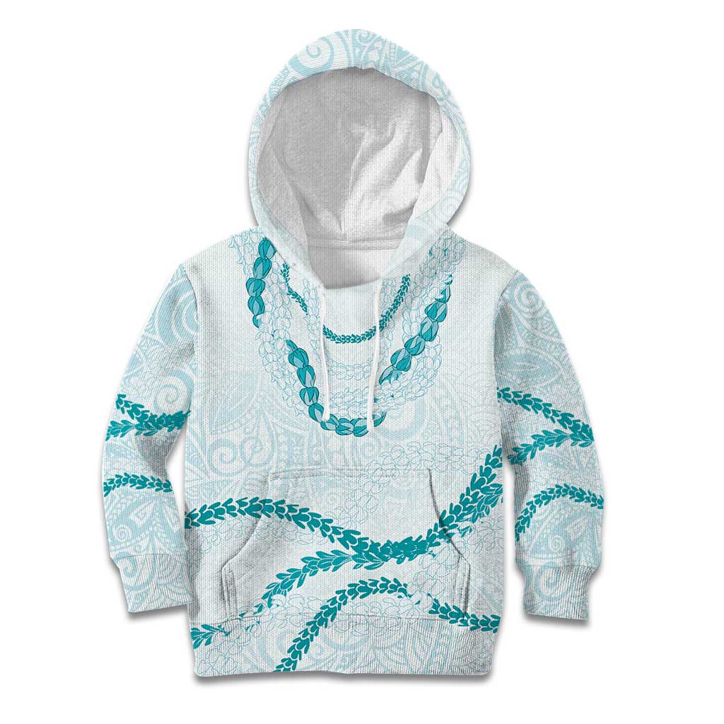 Aloha Lei Mikioi Kid Hoodie Teal Polynesian Tribal Tatau Pattern LT9 Hoodie Teal - Polynesian Pride