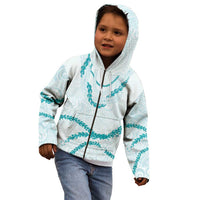 Aloha Lei Mikioi Kid Hoodie Teal Polynesian Tribal Tatau Pattern LT9 - Polynesian Pride