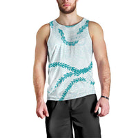 Aloha Lei Mikioi Men Tank Top Teal Polynesian Tribal Tatau Pattern