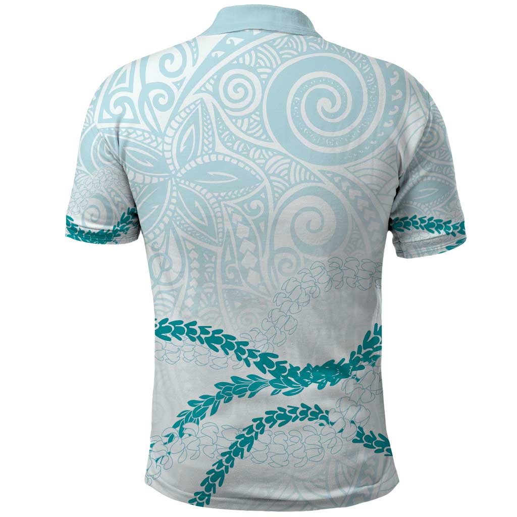 Aloha Lei Mikioi Polo Shirt Teal Polynesian Tribal Tatau Pattern LT9 - Polynesian Pride