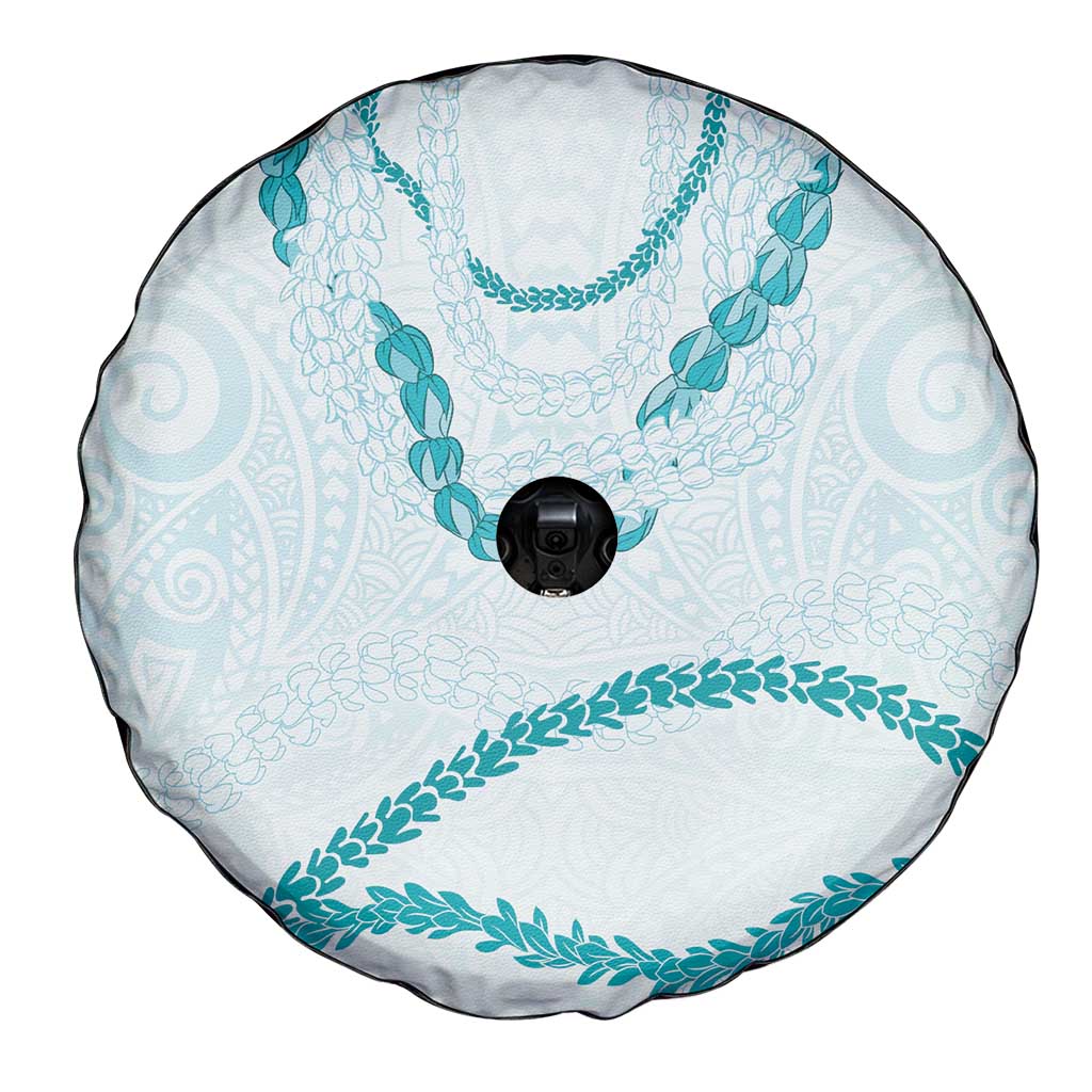 Aloha Lei Mikioi Spare Tire Cover Teal Polynesian Tribal Tatau Pattern