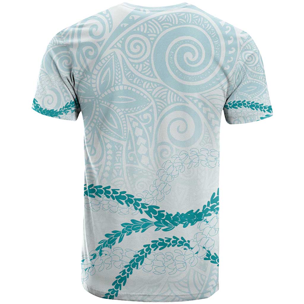 Aloha Lei Mikioi T Shirt Teal Polynesian Tribal Tatau Pattern