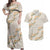 Aloha Pakalana and Puakenikeni Lei Couples Matching Off Shoulder Maxi Dress and Hawaiian Shirt Beige Hawaiian Pattern